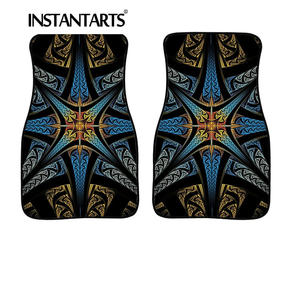 

INSTANTARTS Art Flower Design Women's Car Floor Mats Carpet Ladies Car Accessoried Mat Non Slip Floor Mat Car Universal Car Mats
