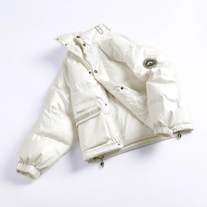 Parkas men Thicken White Duck Down Warm Jacket Men's Fashion Letter Print Patchwork Casual Loose 4XL Winter Down Coat