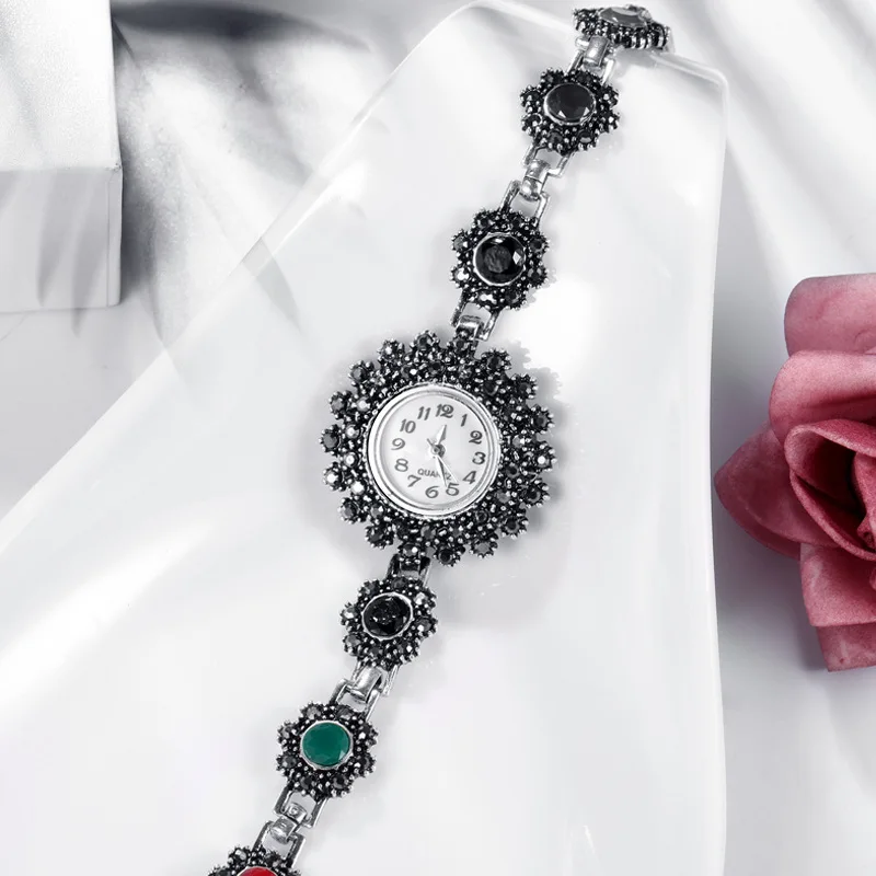 Часы женские кварцевые с круглым браслетом аксессуары для часов серебряным