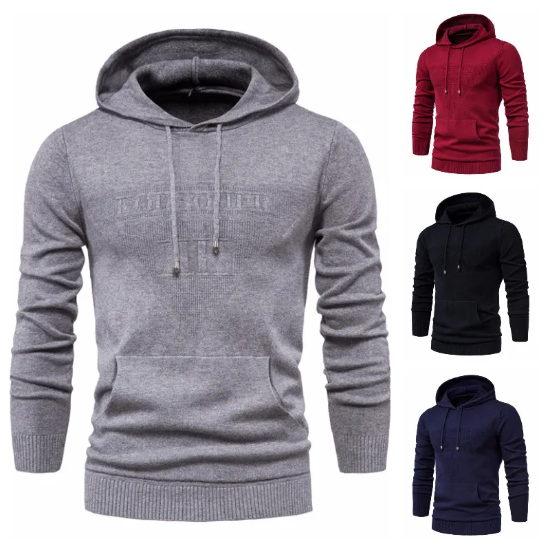 

2021 new men's brick letter hooded sweater jacket 3D drawing