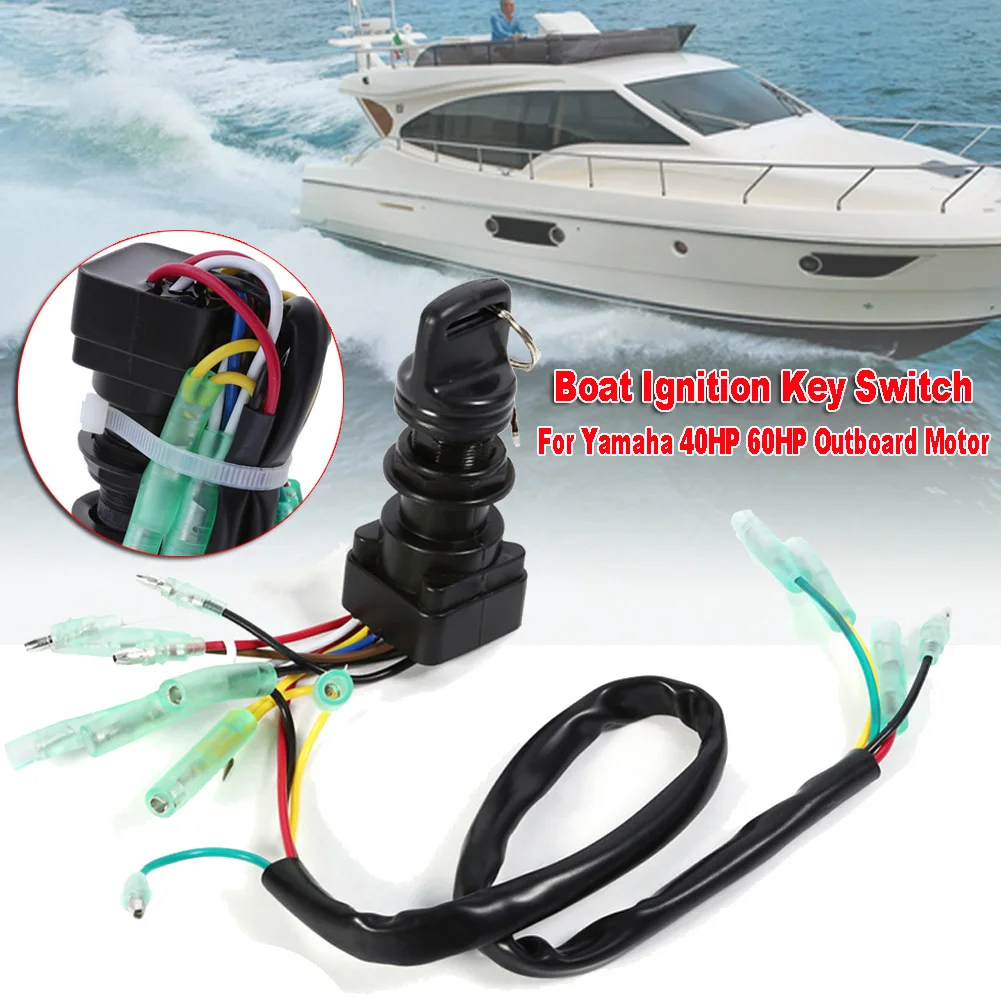 

Universal Boat Ignition Key Switch Assembly For Yamaha 40HP 60HP Outboard Motor Replace 703-82510-42-00/703-82510-43-00 Marine
