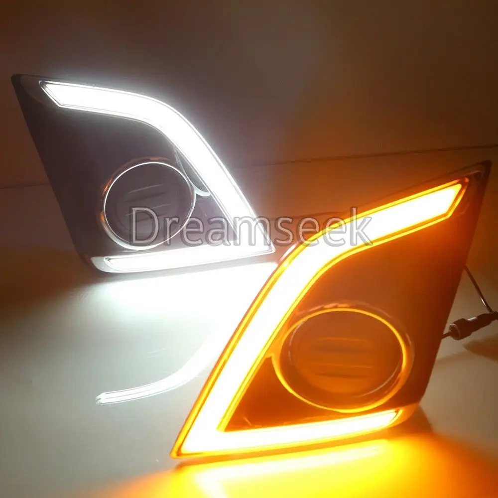DRL For Isuzu D-MAX 2016 2017 LED Car Daytime Running Light Waterproof Driving Fog Lamp Daylight With Turn Signal |