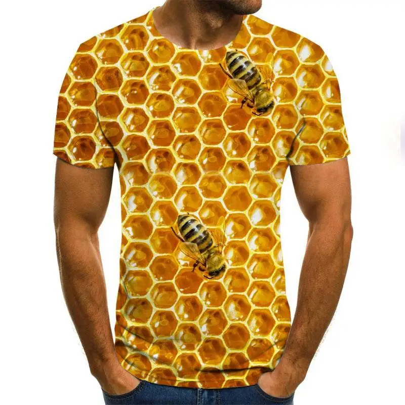 

Old Time Bee Keeper 3D Printed summer Men T-shirt Pure Raw Honey Harajuku Fashion short sleeve shirts Unisex Casual t-shirt tops