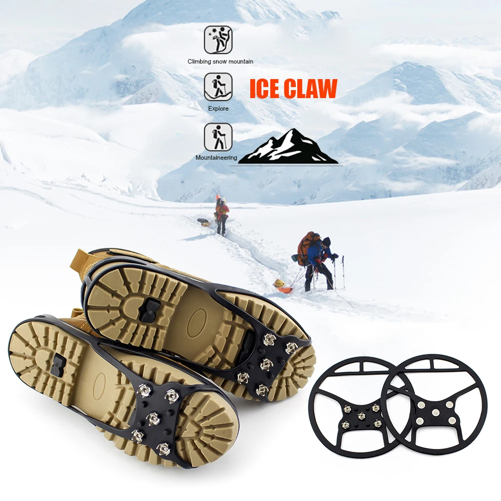 

Climbing Crampons 5 Studs Anti-Skid Ice Snow Camping Walk Shoes Spike Grip Outdoor Winter Walk Camping Anti Slip Shoes Cover