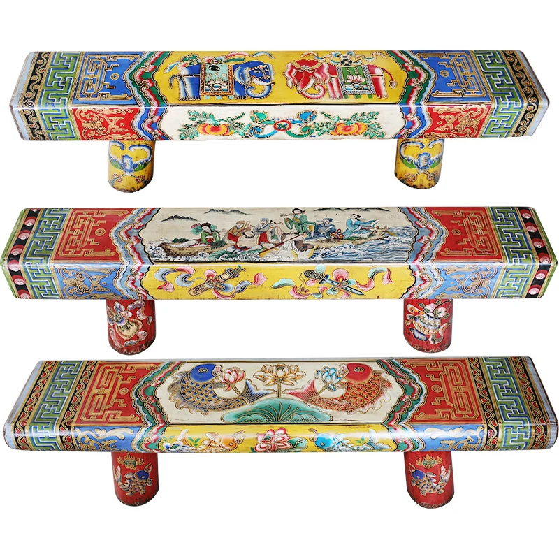 

Low Stool Painted Solid Wood Chair Home Doorway Creative Shoe Stool Integrated Narrow Stool Square Tailstock Long Stool