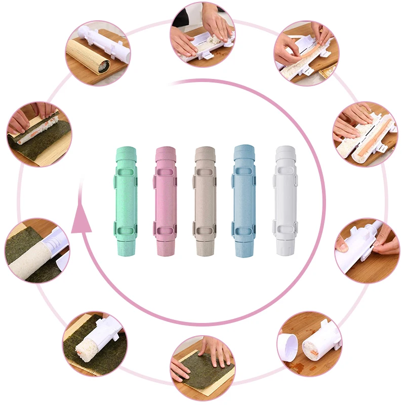 quick diy sushi maker set machine rice mold bazooka roller kit vegetable meat rolling tool diy kitchen tools gadgets accessories free global shipping