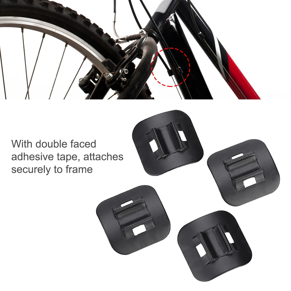 

4pcs Bicycle Aluminum Shifter Brake Cable Fixed Clamp Conversion Seat MTB Road Bike Oil Tube Frame U Buckle Tubing Clip Guide