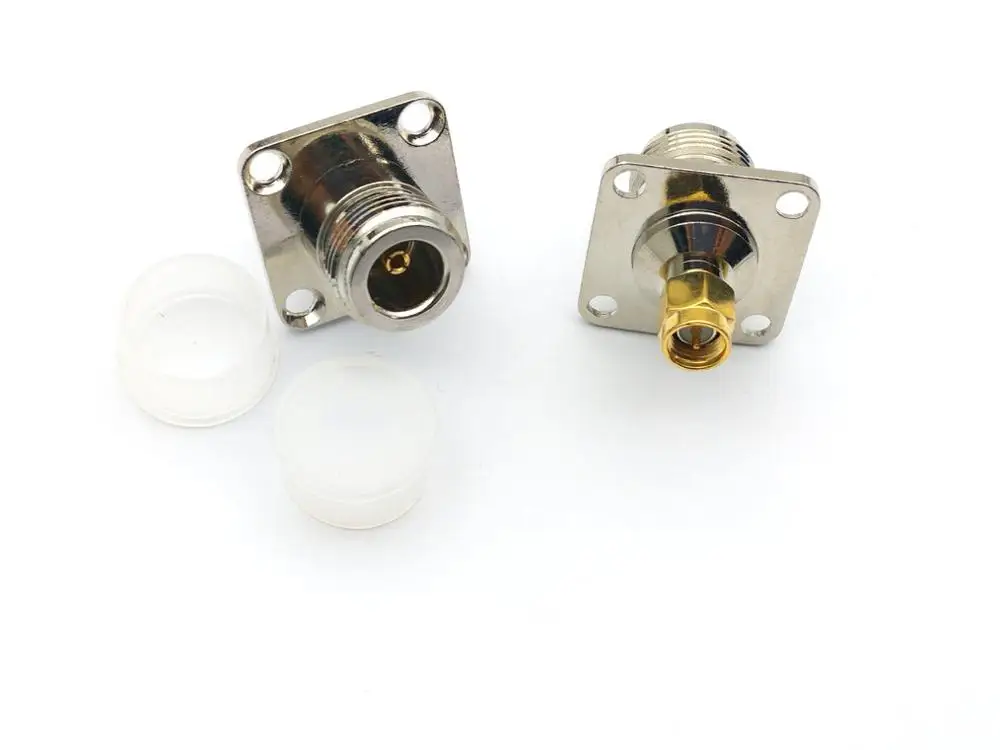 

20PCS COPPER SMA Male Plug to N Female Jack with 4 Hole Flange Panel Mount Chassis RF Coaxial Adapter