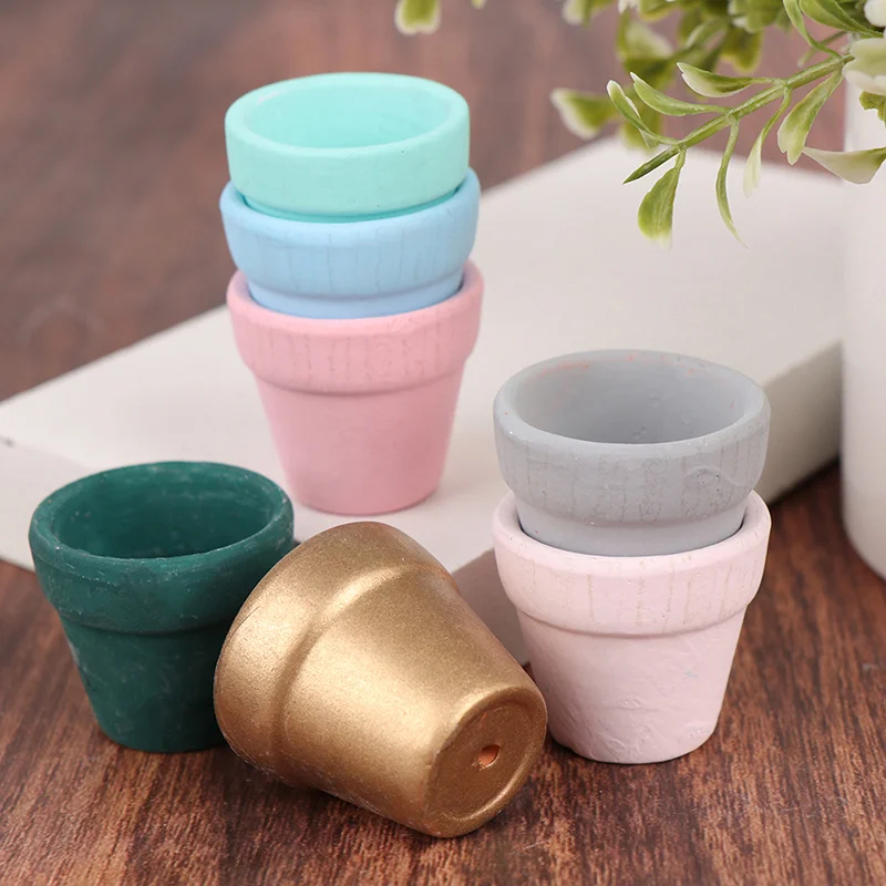 

1:12 Dollhouse Colorful Miniature Red Clay Flower Pot Dolls House Accessories Toy Home Decoration