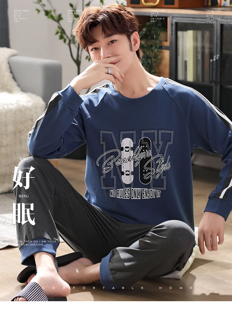 Модный пеньюар Hombre хлопок высокого качества Loungewear шикарная пижама с принтом Большие размеры большие пижамы мужские пижамы 3xl 4xl 5xl