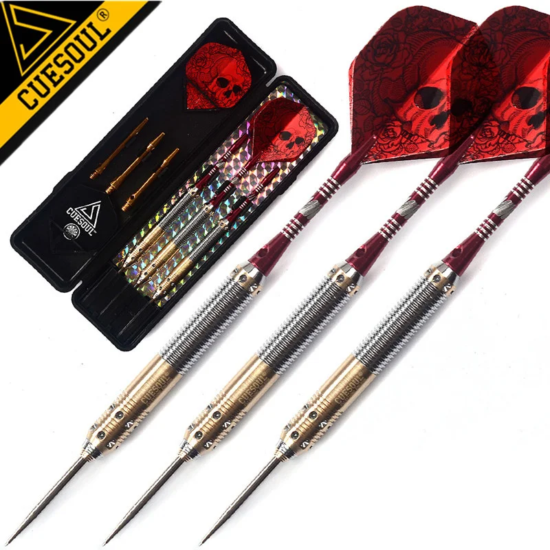 

New CUESOUL 23g 25g 27g Professional Darts Steel Tip Darts Red Dart Shaft With Red Dart Flights