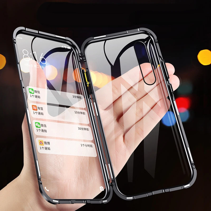 Двусторонний Магнитный чехол для Redmi 9 Prime полное покрытие Power переднее и заднее