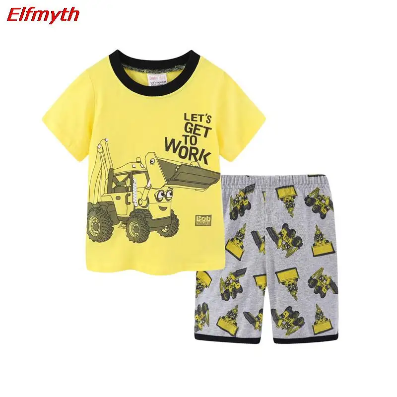 

2021 Boys Clothes Children Clothing Sets Vetement Enfant Garcon Tracktor Conjunto Infantil Kids Summer Outfits Jongens Kleding