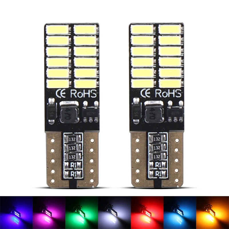 2X T10 led 24smd W5W 194 canbus 3014SMD 168 без ошибок 12 В автомобильные лампы Индикатор лампа для