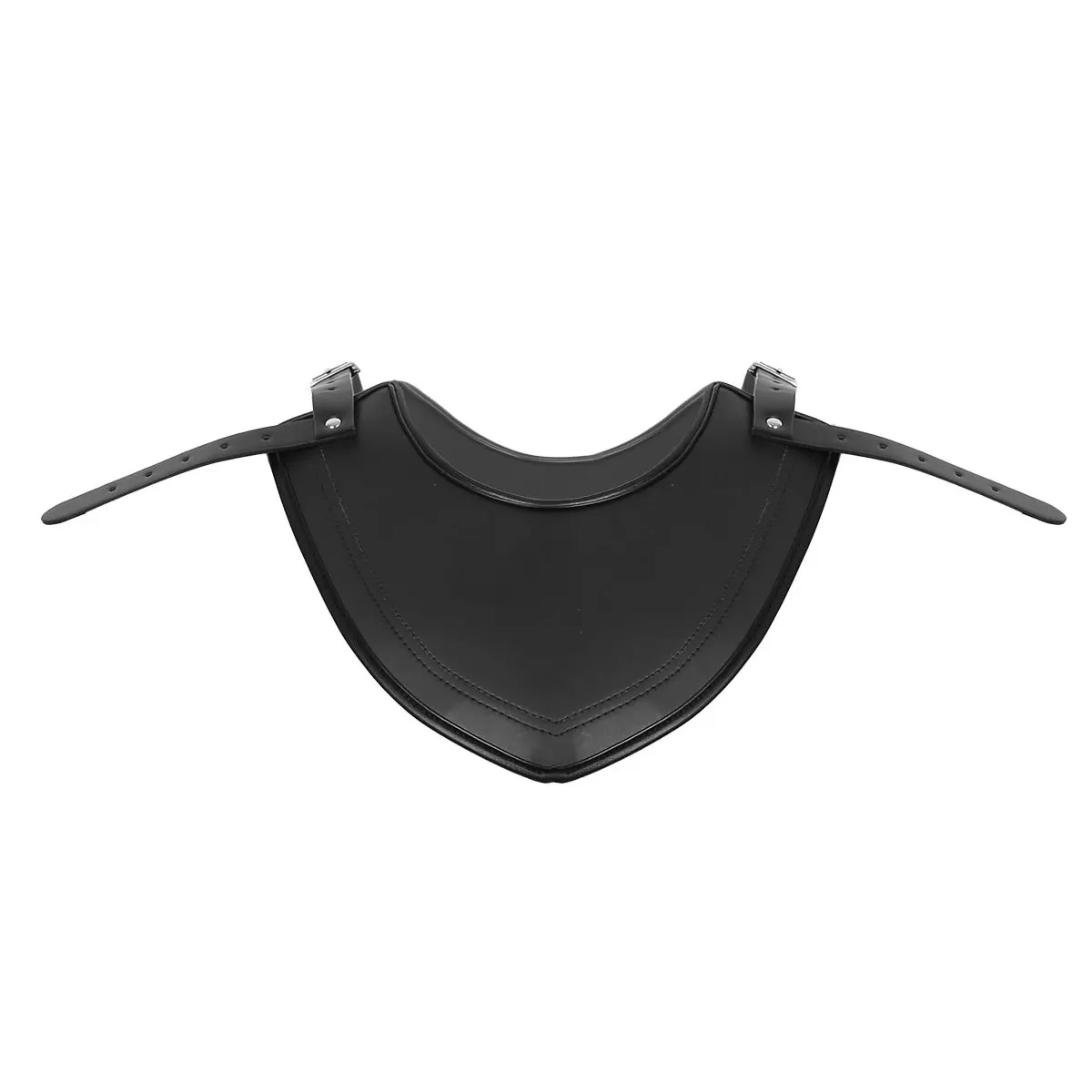 Black Брелки из кожи PU ручной работы регулируемая пластина Броня горгет шеи протектор Ренессанс средневековые Рыцари Тамплиер воин Косплей Костюм - Цвет: Black