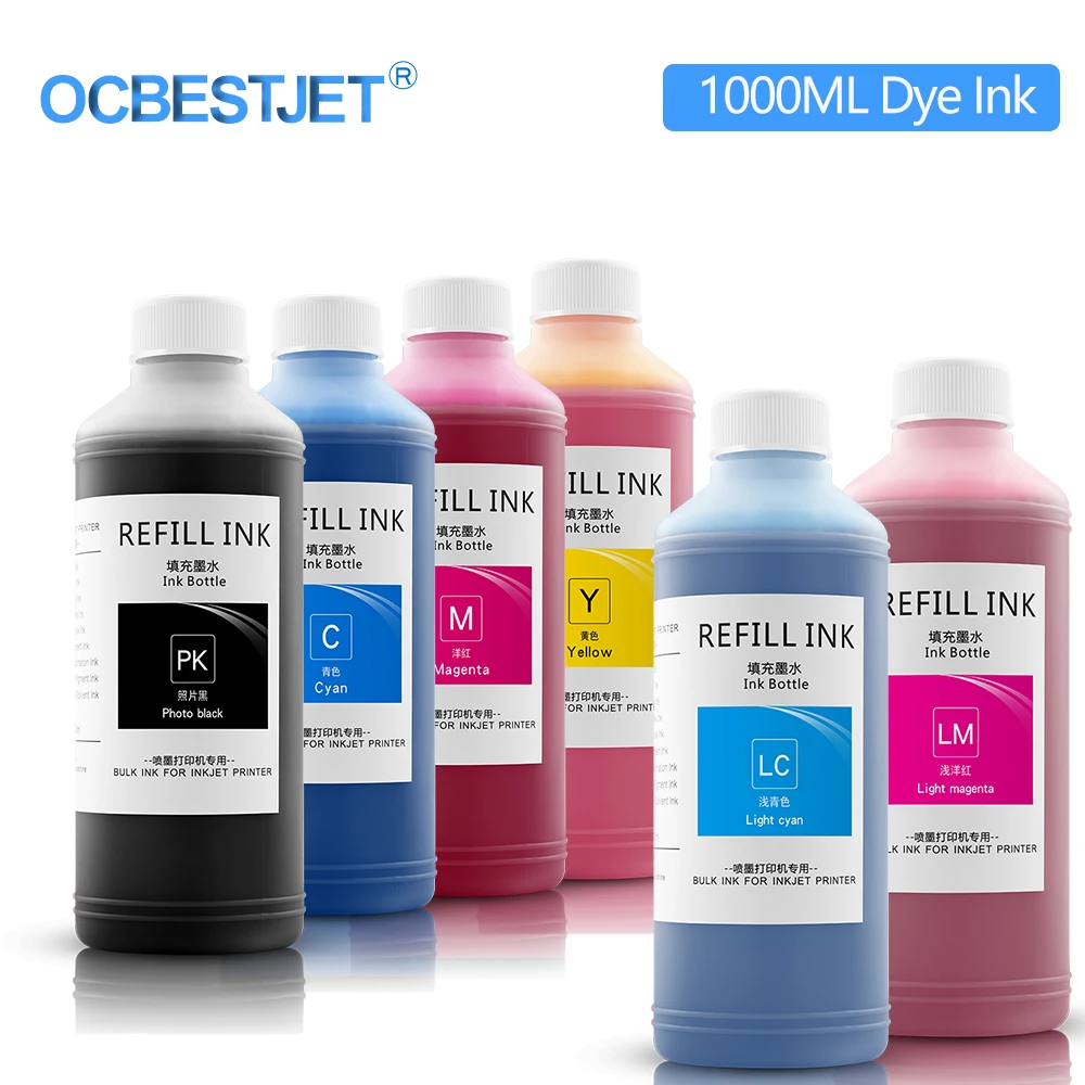 6 Color 1000ML Dye Ink For Epson D700 FUJI DX100 Inkjet Printer For T7821 T7822 T7823 T7824 T7825 T7826 Refillable Cartridge