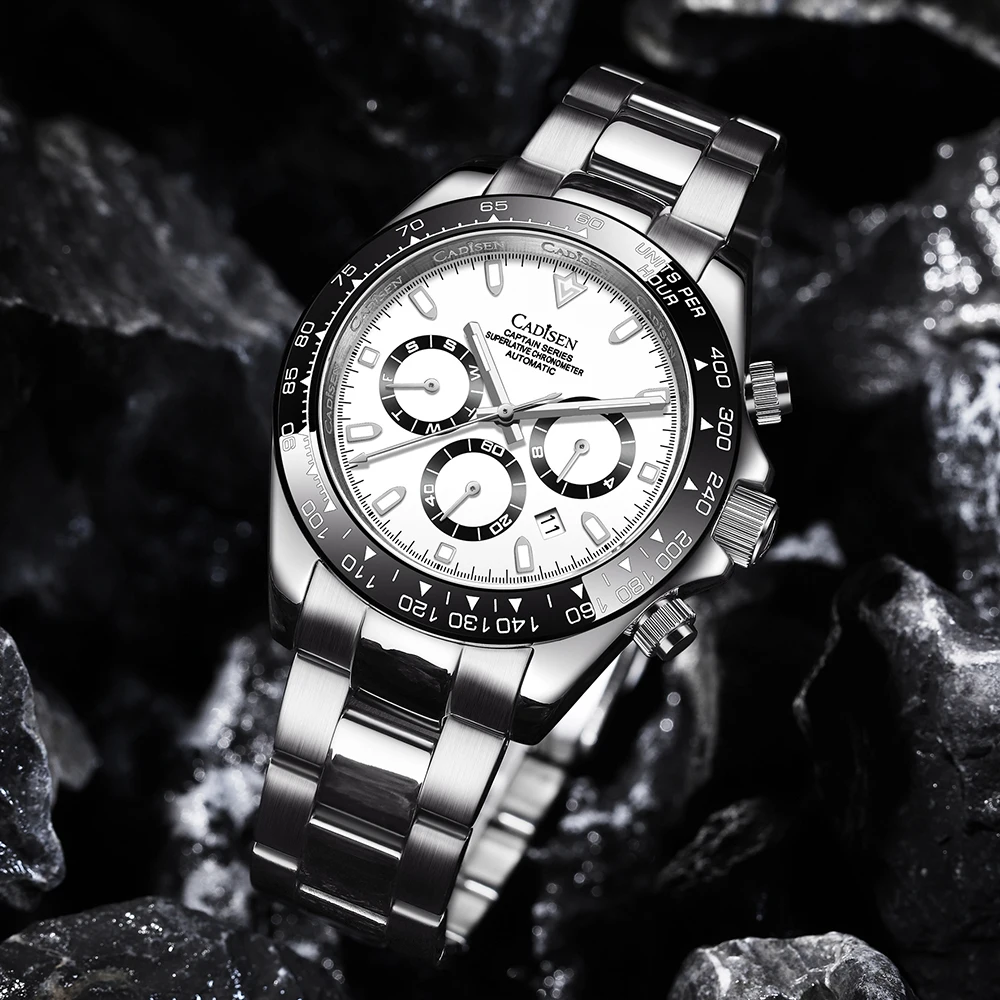 

CADISEN New Luxury Men's Watch 100M Waterproof Mechanical Automatic Watches Classic Ceramic Sapphire Watch Men Business Clock