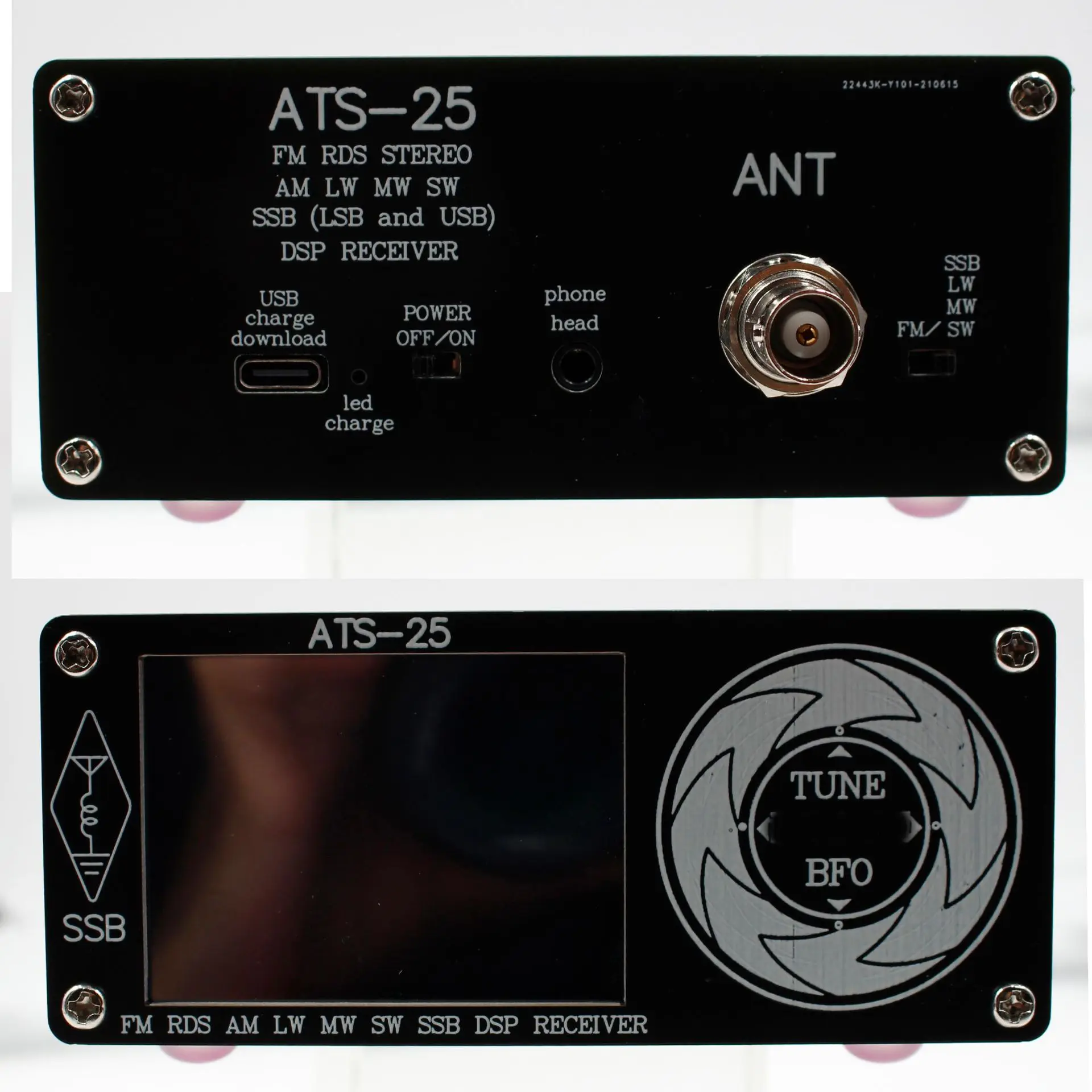 Radio de bureau ATS-25 Si4732 en alliage d'aluminium, récepteur toute bande FW LW (MW SW) SSB, écran tactile 2.4 pouces, sortie Audio stéréo 3.5mm