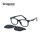 Магнитные Детские солнцезащитные очки Lenspace, квадратные винтажные очки для коррекции зрения при близорукости, гибкие защитные оправы