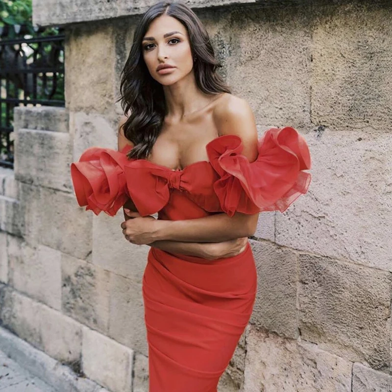 

2021 Dress Women Elegant Solid Sexy Bodycon Femme Birthday Clubwear Off Shoulder Satin Bandage Party Dresses Vestidos BD2116