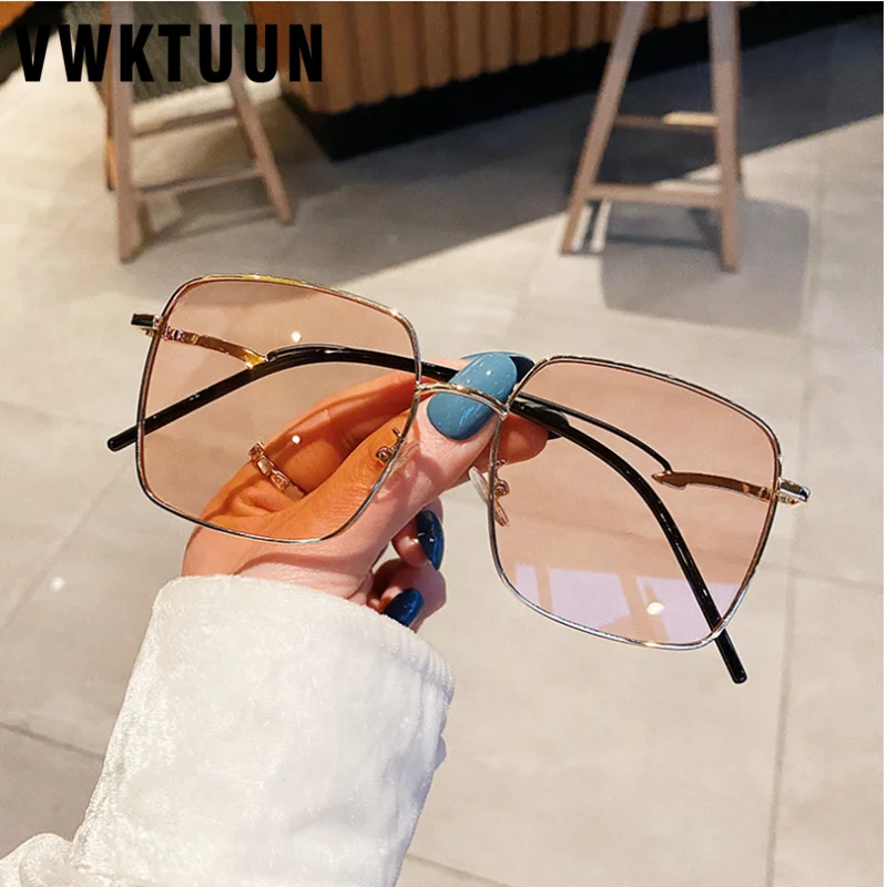 

Солнцезащитные очки женские VWKTUUN, квадратные очки большого размера, для вождения, защита UV400, изогнутая оправа, цветные очки