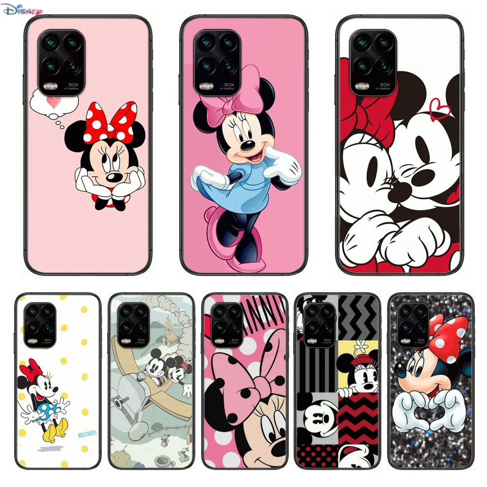 

2021 Disney Mickey and Minnie Phone Case for Xiaomi Redmi Note 9S 8 7 6 5 A Pro T Anime Black Cover Silicone Back Pretty Senior