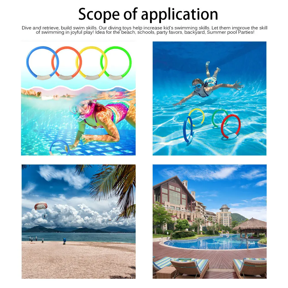 

Summer Diving Toys Diving Fish Ring Diving Stick Water Torpedo Rocket Swimming Pool Water Games Training Gift Set Toys For Kids