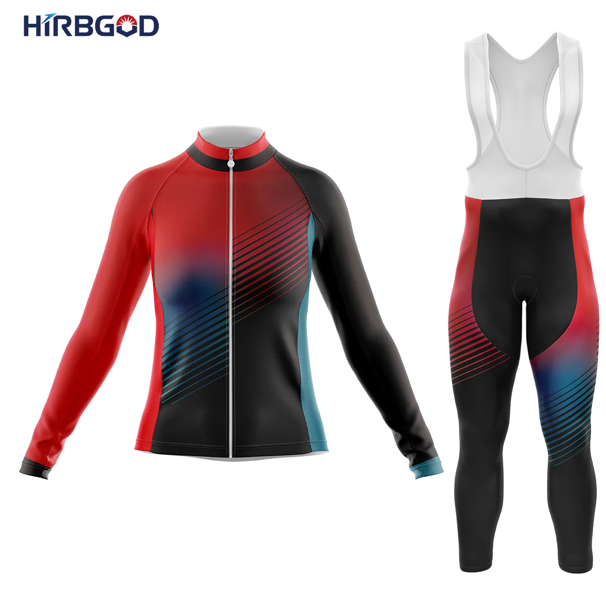 HIRBGOD Cycling Sets In Promotion Color Irregular Graphics Bodysuit Refreshing Women Clothing Ladies Knitted Suit | Спорт и
