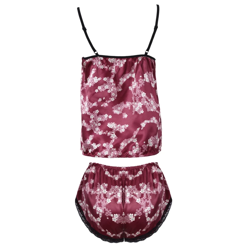 

Summer Sleepwear Sexy Fashion Women Home Clothes Printing Two-Piece Suit For Ladies Suspenders Lace Stitching Pajamas Female