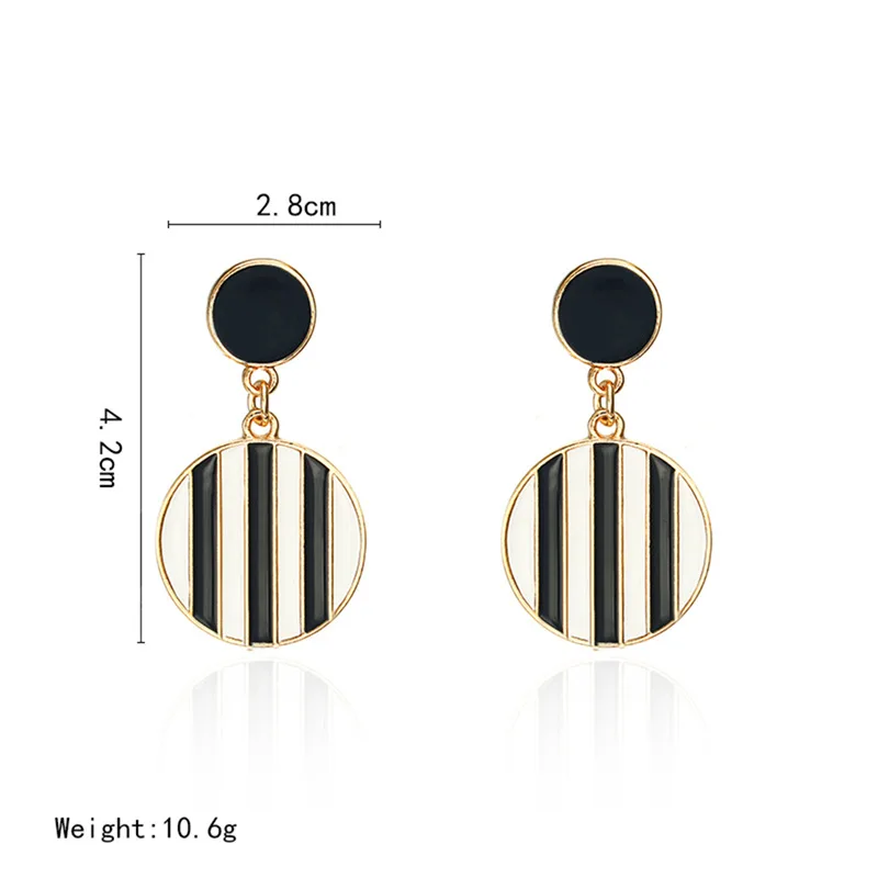 НОВЫЕ геометрические круглые черно-белые капельные масляные серьги Висячие для