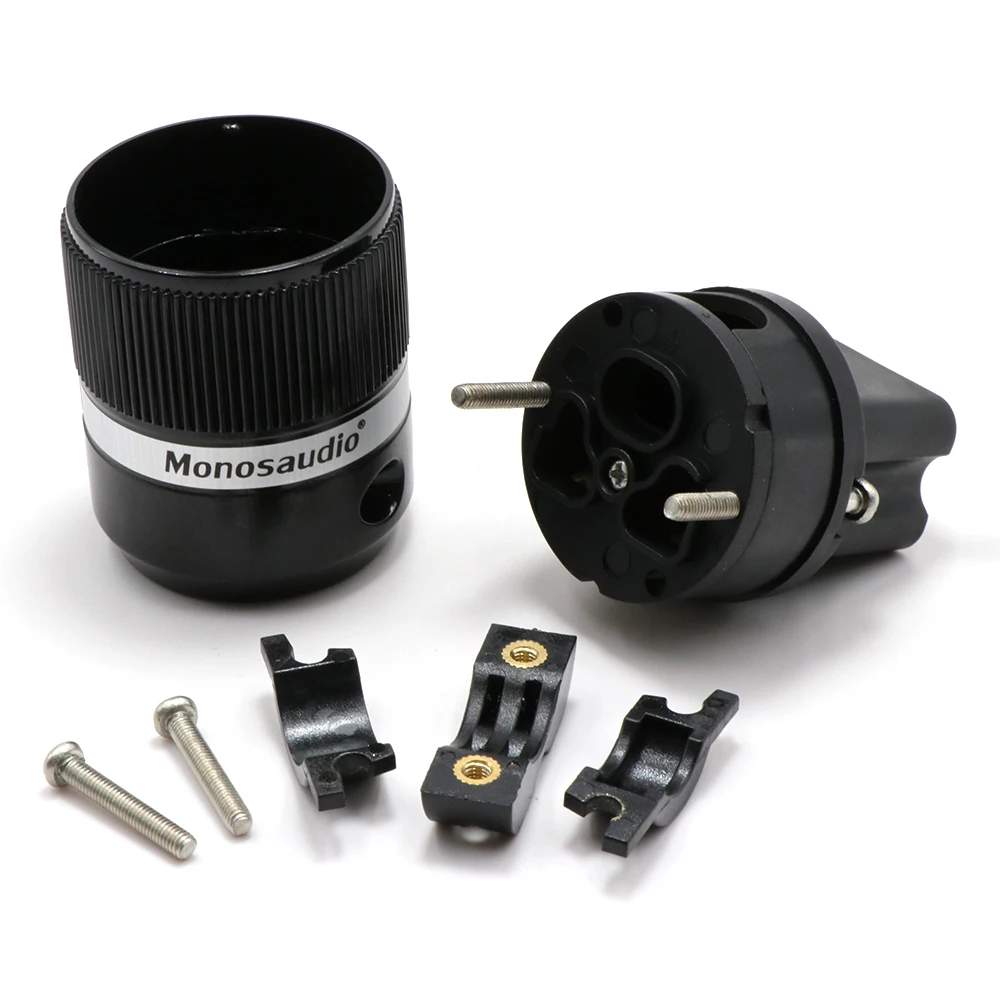 

One piece Monosaudio F120 99.998%Pure Copper 20A IEC C7 power Plug,10A-15A/ 250V plug20A Connectors IEC Female power Plug
