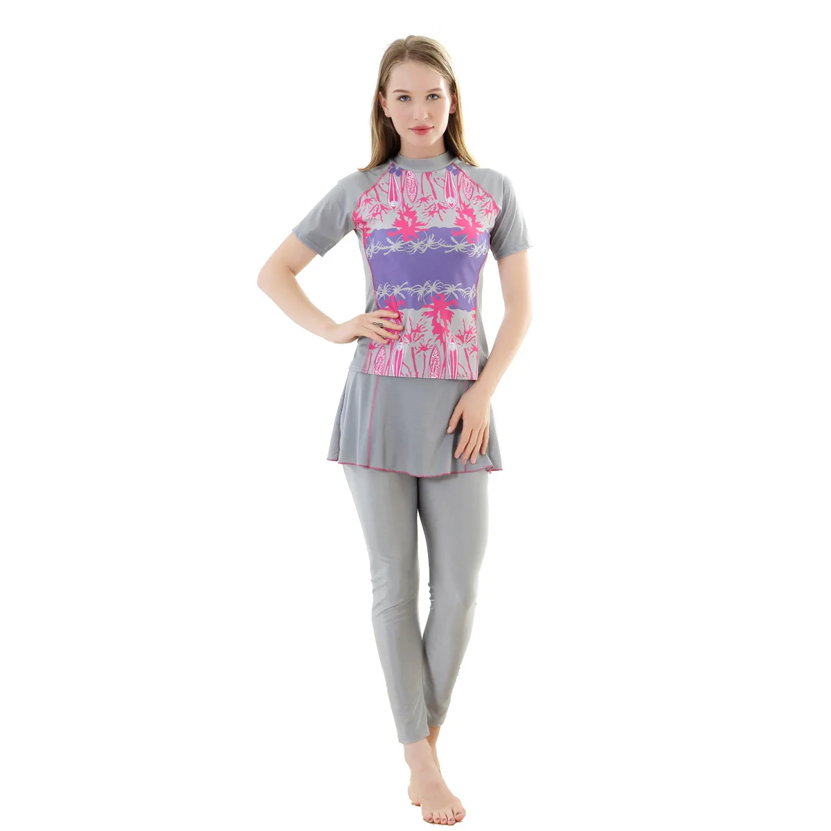 Мусульманские купальники скромные купальные костюмы с коротким рукавом и