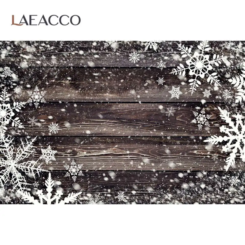 Laeacco Christmas Wood Board Planks Winter Snow Polka Dots Shiny Party Doll Baby Portrait Photo Background Backdrop | Электроника