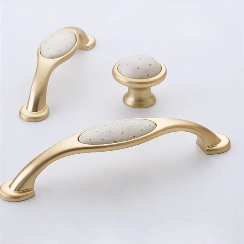 KK &amp FING Европейский роскошный медный матовый цинковый сплав ручки шкафа ящика