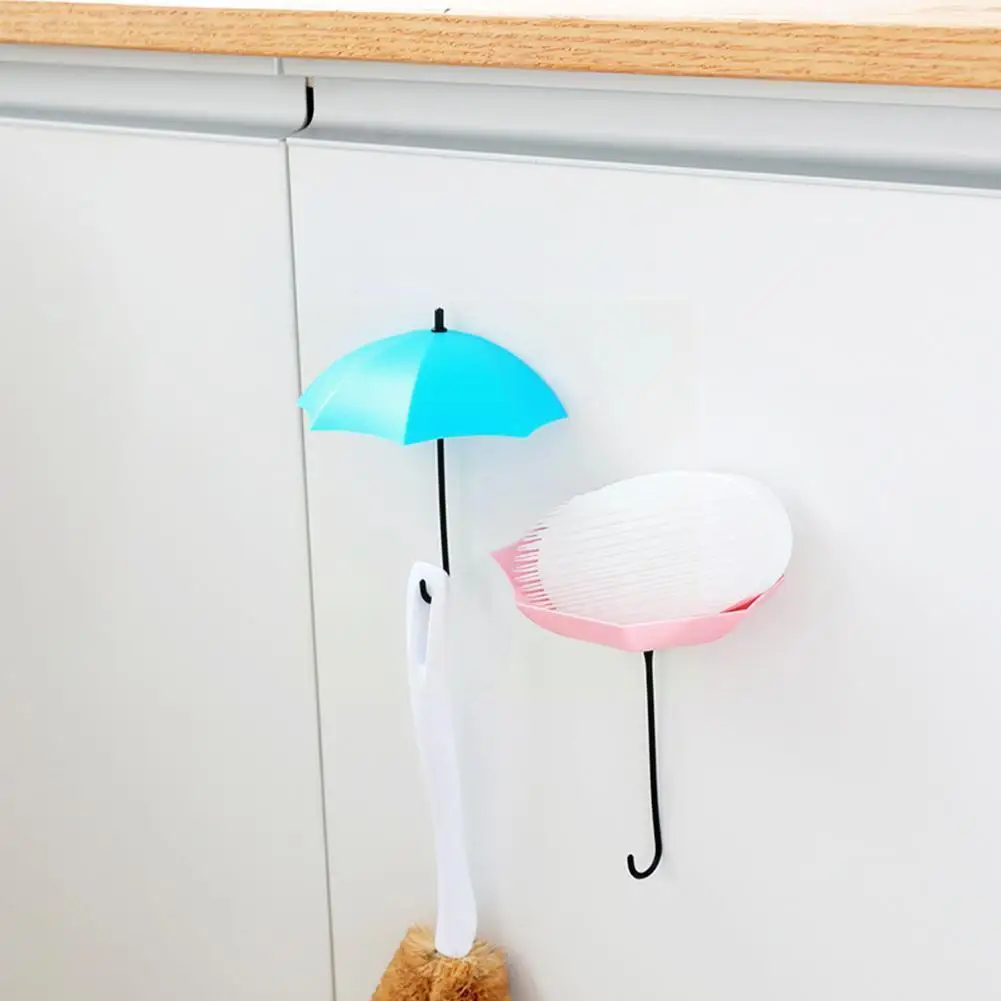 

3Pcs / Set Umbrella Hook Self Adhesive Hook Wall Door Holder Bathroom Keys Sticky Kitchen Hooks Various Clothes Hanger Hang J8B4