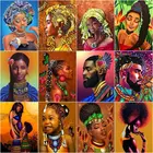 GATYZTORY Краски Раскраска по номерам Африканская женщина человек рисунок на холсте маслом вручную Краски ed искусство подарок портретной фотографии по номеру Наборы дома деко