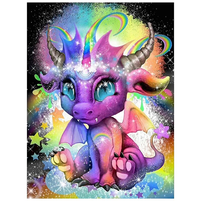 

Diy 5d Full Painting Diamond Painting Embroidery Animal Rainbow Dragon Cross Stitch Square Round Diamond Mosaic Decoration Hobby