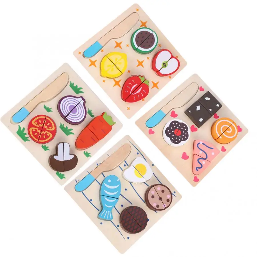 Деревянная еда фрукты овощи десерт детская для приготовления пищи ролевые игры