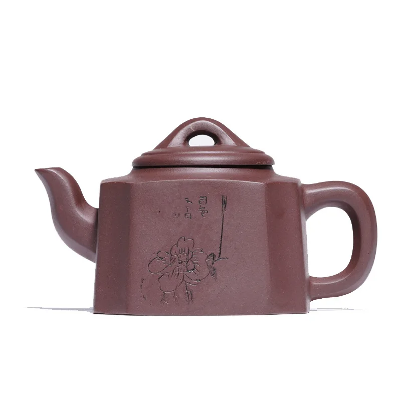 

Ore Mud Yixing Teapot Purple Clay Handmade Square Kettle Creative Teaware