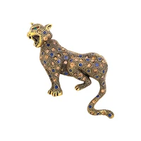 big climbing leopard brooch pins for women and men enamel animal brooches winter luxury jewelry new year gift wholesale