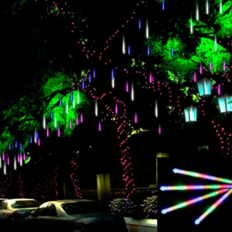 8 шт./компл. разноцветные трубки метеоритного дождя 30 см светодиодный светильник