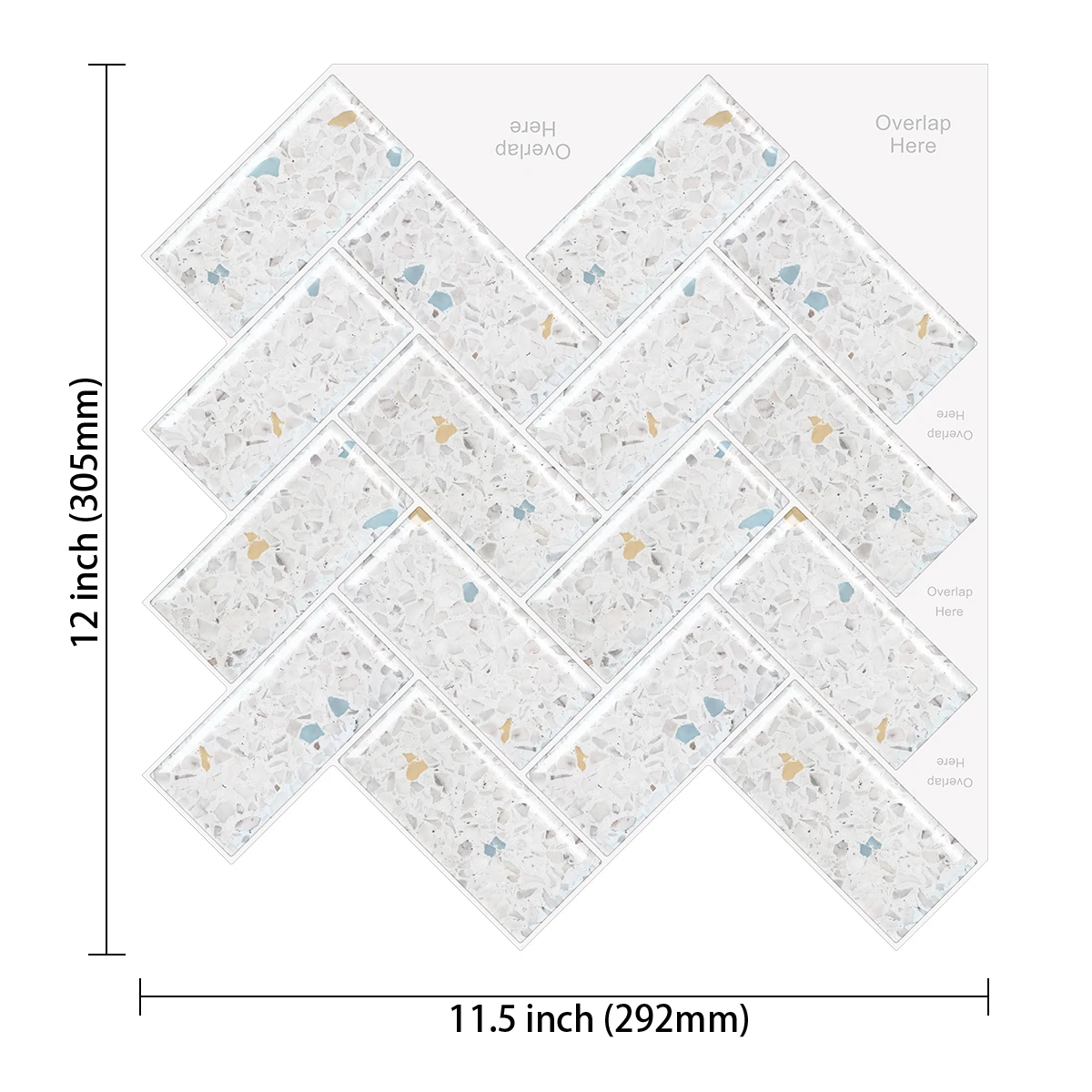 

New Home Decoration Products Self-adhesive 3D Effect Herringbone Wall Stickers Bakery Beautification Wall Stick-1 Sheet