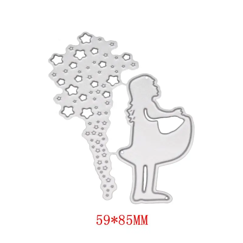 

Wishing Girl Metal Cutting Dies Stencil DIY Scrapbooking Album Stamp Paper Card Embossing Crafts Decor 87HB