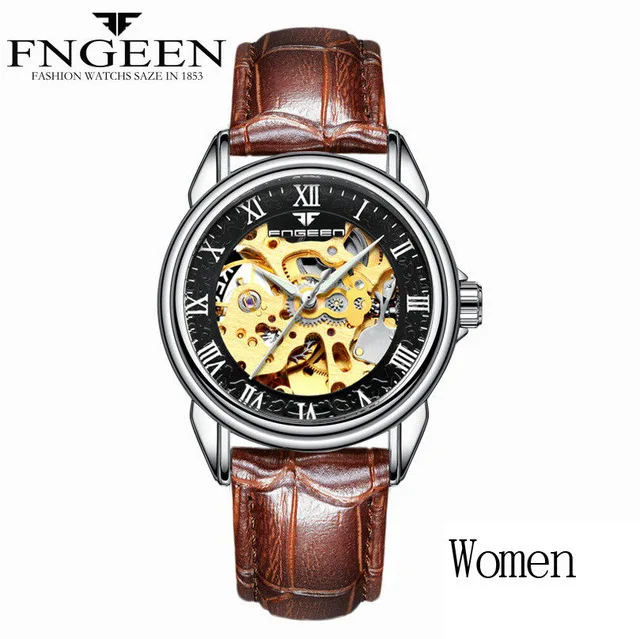women silver black0 Женские часы, автоматические механические часы, женские Tourbillon часы, Reloj Mujer, часы со скелетом, Лидирующий бренд, наручные часы, Relogio Feminino - Цвет: women silver black0