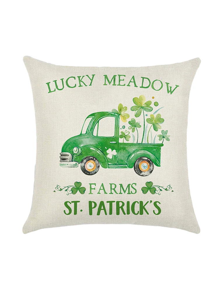 45*45 см День Святого Патрика весенний Клевер чехол для подушки хлопок льняной