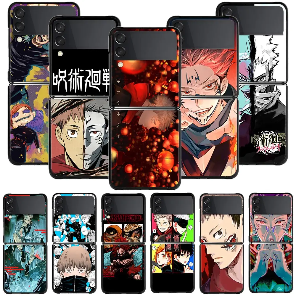 

Phone Case For Samsung Galaxy Z Flip3 5G Hard PC Fundas For Samsung Z Flip 3 5G z flip Coque Balck Cover Gojo Jujutsu Kaisen