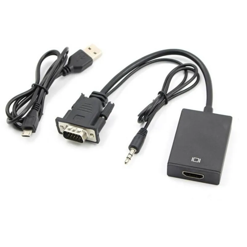 VGA Мужской к HDMI Женский конвертер Кабель-адаптер с аудио выходом 1080P VGA HDMI адаптер для ПК ноутбук к HDTV проектор r10
