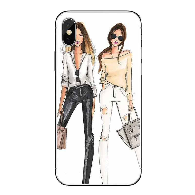 Fashionable Dress Shopping Girl Transparent TPU Skin Cover For iPod Touch Apple iPhone 4 4S 5 5S SE 5C 6 6S 7 8 X XR XS Plus MAX |