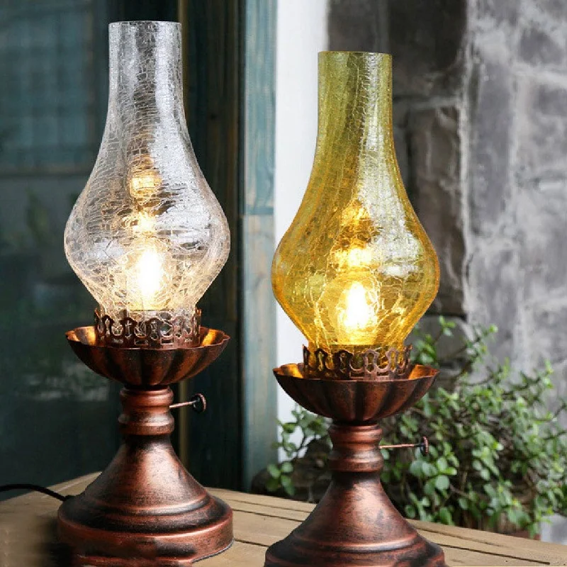 

Classical Homestay Decoration Lamp American Retro Table Lamp Old-Fashioned Kerosene Lamp Tea Room Tea Table Bedroom Bedside E27