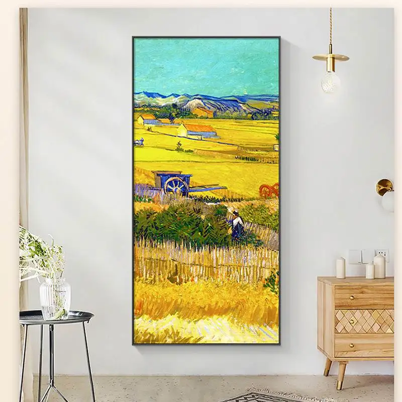 

Van Gogh Hand painted Oil Painting Harvest World Famous Painting Frameless Abstract Living Room Bedroom Corridor Decoration